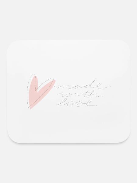 made with love - Mouse pad Horizontal - white - Front