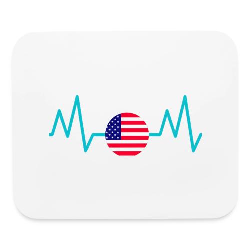 Heartbeat USA Flag – Patriotic American Pride Tee - Mouse pad Horizontal