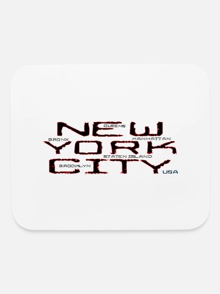 NEW YORK CITY USA SHIRT OLD LETTERS - Mouse pad Horizontal - white - Front
