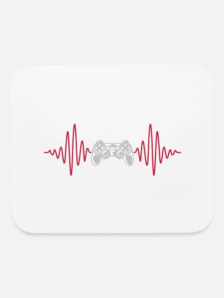heartbeat console retro controller - Mouse pad Horizontal - white - Front
