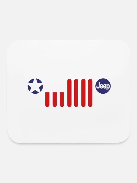 Mens Jeep Patriotic 7 Slot Grille - Mouse pad Horizontal - white - Front