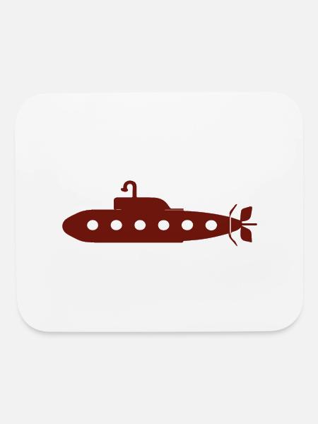 Submarine Silhouette - Mouse pad Horizontal - white - Front