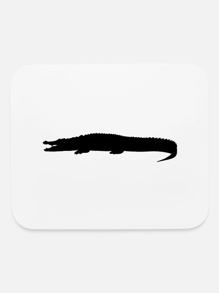 crocodile silhouette - Mouse pad Horizontal - white - Front