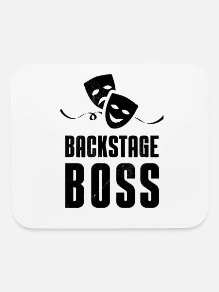 Theater Stage Backstage Boss Crew Stage - Mouse pad Horizontal - white - Front