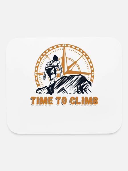 Time To Climb Sport Free Alpine Outdoor Speed - Mouse pad Horizontal - white - Front