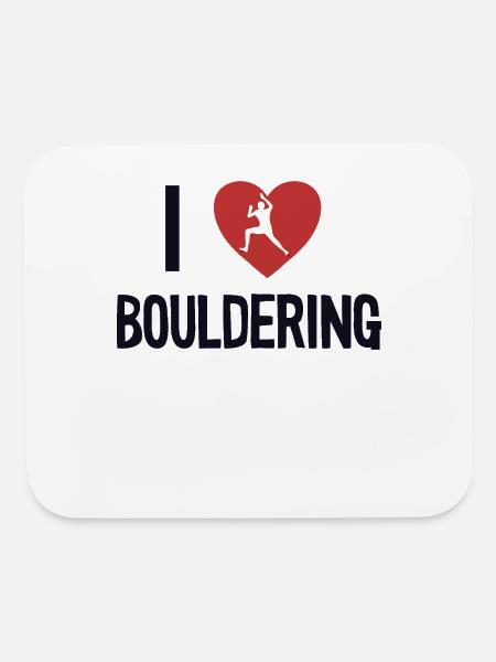 I love Bouldering Climbing Indoor Speed Climber - Mouse pad Horizontal - white - Front
