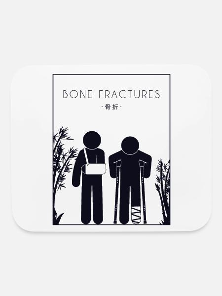 Bone Fractures Chinese Hanzi Broken Bone Bone - Mouse pad Horizontal - white - Front