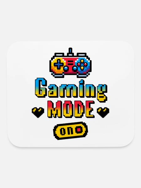 Gaming Mode On Joystick Game Play Pixel Art - Mouse pad Horizontal - white - Front