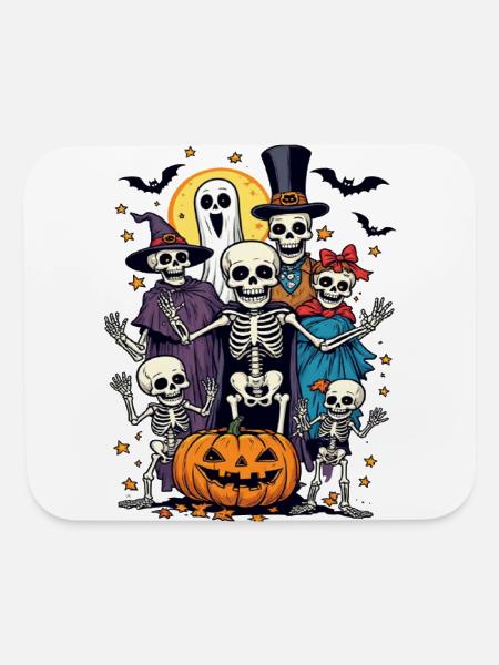 Midnight Skeleton Crew Halloween - Mouse pad Horizontal - white - Front