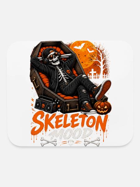 Skeleton Mood Tshirt  - Mouse pad Horizontal - white - Front