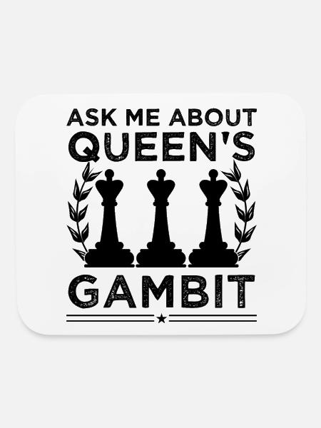 Ask Me About Queen's Gambit Chess Opening - Mouse pad Horizontal - white - Front
