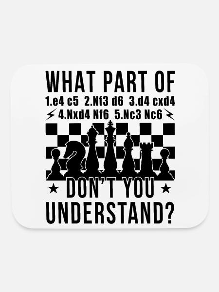 Sicilian Defense Chess Opening Funny Chess Player - Mouse pad Horizontal - white - Front