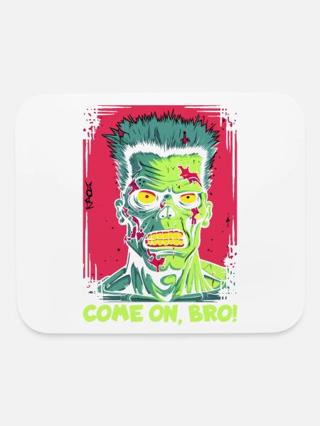 Come On, Bro: Zombie Punk Bro - Mouse pad Horizontal - white - Front