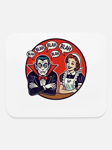 Grumpy Vampire & Chatty Housewife - Mouse pad Horizontal - white - Front