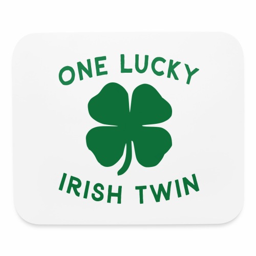 Lucky Twin St Patrick Day Irish Shamrock Gift. - Mouse pad Horizontal