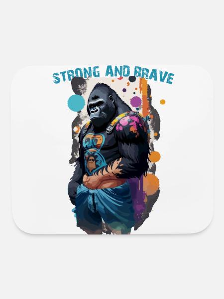 Gorilla - Mouse pad Horizontal - white - Front