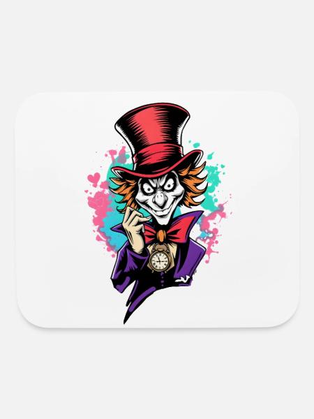 Clockwork Jester: Vibrant Splash - Mouse pad Horizontal - white - Front