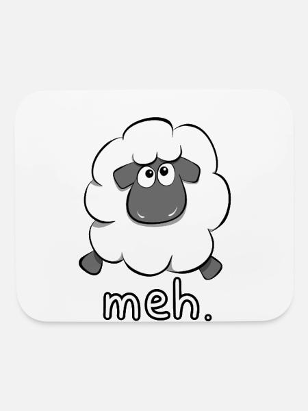 Meh Sheep Cartoon - Mouse pad Horizontal - white - Front