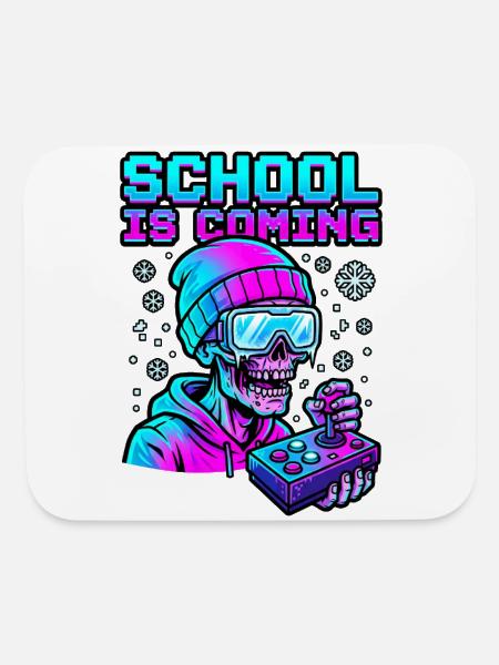 School Is Coming Profile Snow Goggles Cyber Zombie - Mouse pad Horizontal - white - Front