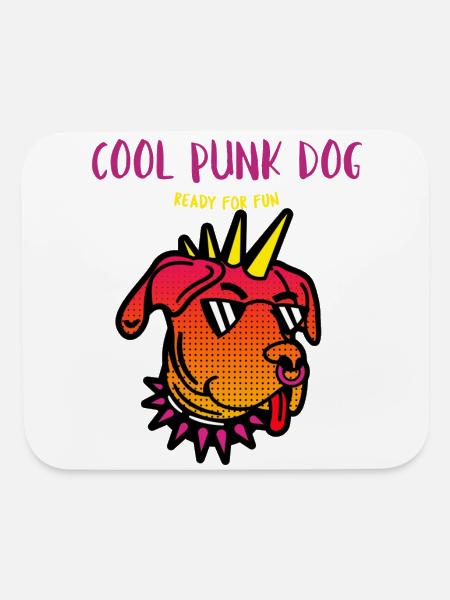 THE COOL PUNK DOG - Mouse pad Horizontal - white