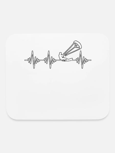 kite heartbeat - Mouse pad Horizontal - white - Front
