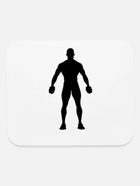 fitness silhouette - Mouse pad Horizontal - white - Front