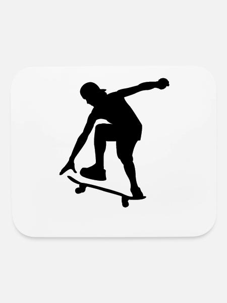 skater silhouette - Mouse pad Horizontal - white - Front