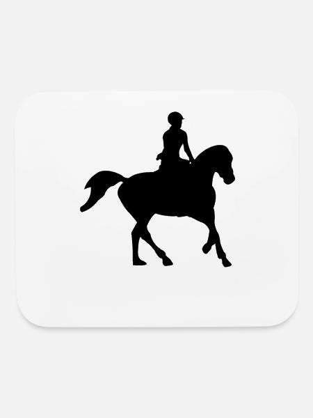 horse silhouette - Mouse pad Horizontal - white - Front