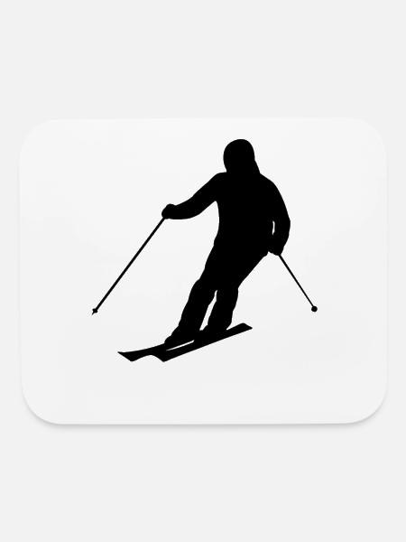 ski silhouette - Mouse pad Horizontal - white - Front