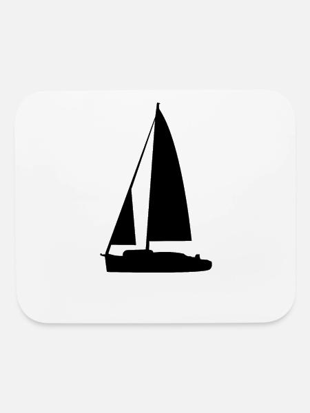 sailing silhouette - Mouse pad Horizontal - white - Front