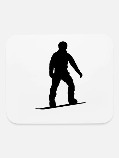 snowboarder silhouette - Mouse pad Horizontal - white - Front