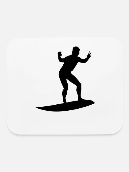 surfer silhouette - Mouse pad Horizontal - white - Front