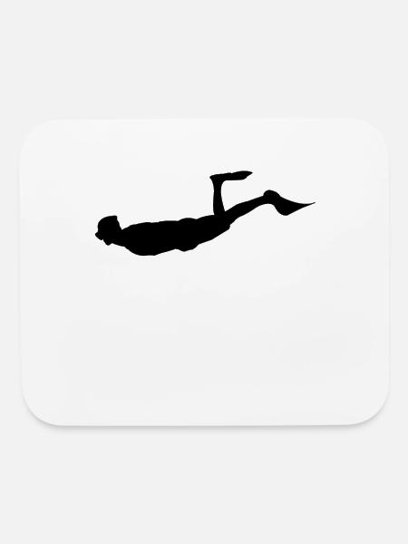 diver silhouette - Mouse pad Horizontal - white - Front