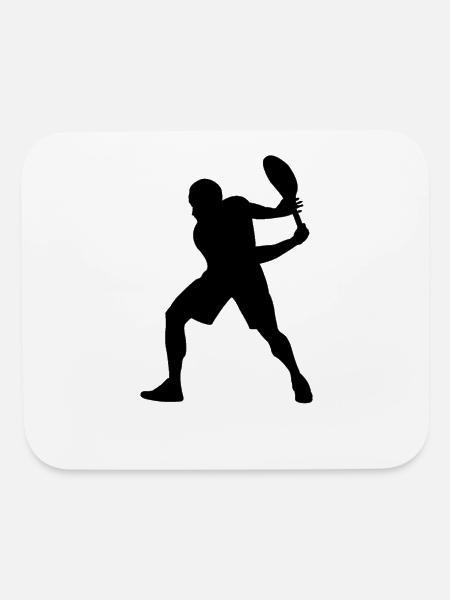 tennis silhouette - Mouse pad Horizontal - white - Front