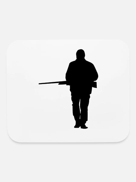 hunting silhouette - Mouse pad Horizontal - white - Front