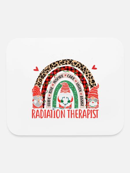 One Merry Radiation Therapist Rainbow Christmas - Mouse pad Horizontal - white - Front