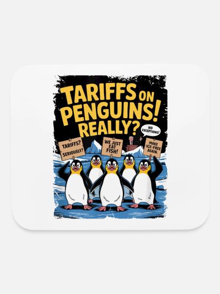 Tariffs on Penguins Heard Island Funny Tariffs - Mouse pad Horizontal - white - Front