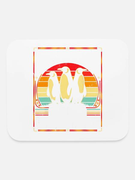 11Penguins Against Tariffs Funny Penguins Anti - Mouse pad Horizontal - white - Front