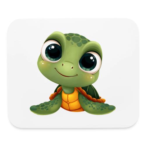 Cheerful Green Cartoon Sea Turtle with Big Eyes - Mouse pad Horizontal