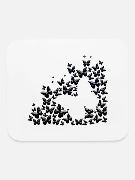 Butterfly Silhouette - Mouse pad Horizontal - white - Front