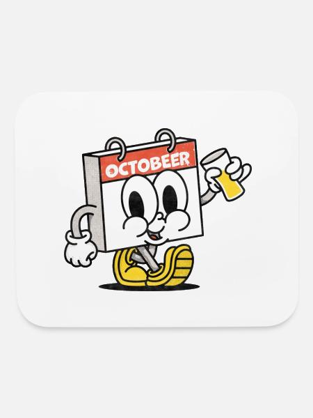 Octobeer October Beer Lover Oktober Hometober Fest - Mouse pad Horizontal - white - Front