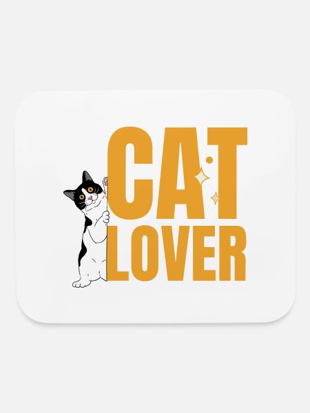 Cat Lover Typographic - Mouse pad Horizontal - white - Front