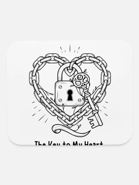 Key to My Heart T-Shirt - Mouse pad Horizontal - white - Front