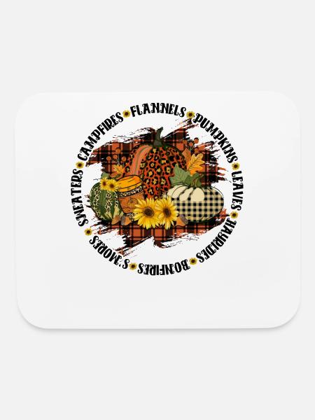 Pumpkins Campfires Flannels - Mouse pad Horizontal - white - Front