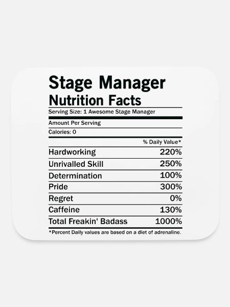 Stage Manager Nutrition Facts - Mouse pad Horizontal - white - Front