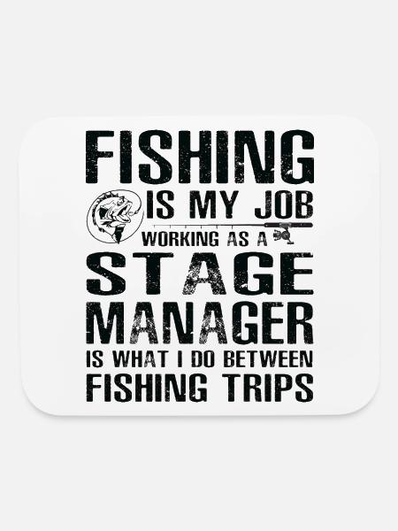 Stage Manager Funny Fishing - Mouse pad Horizontal - white - Front
