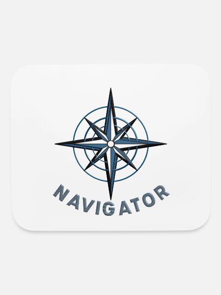 Navigator star compass Sailboat Yacht for sailors - Mouse pad Horizontal - white - Front
