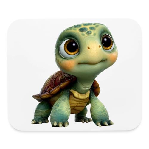 Adorable Cartoon Baby Turtle with Big Eyes - Mouse pad Horizontal