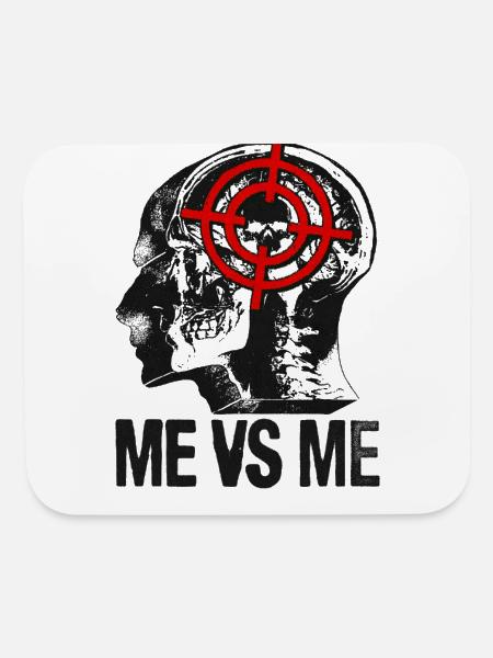 Me vs Me: Target Mind Silhouette - Mouse pad Horizontal - white - Front