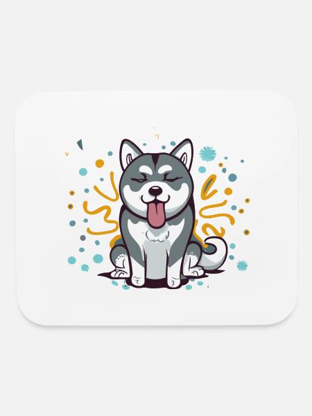Alaskan Malamute Dog Gift For Log Lover - Mouse pad Horizontal - white - Front